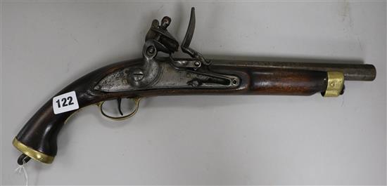 A Continental flintlock pistol